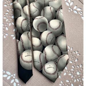 Parquet Geometric Baseball Print Necktie